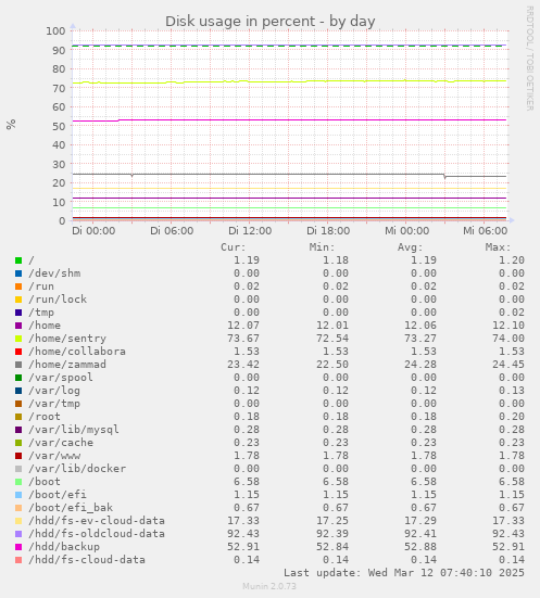 Disk usage in percent